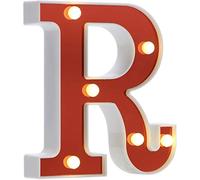 DUBENS - Luci LED con numero illuminato, luci notturne creative, luci a LED, lettere dell’alfabeto inglese, numeri, alfabeto, luci decorative, funzionamento a batteria, R