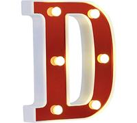 DUBENS - Luci LED con numero illuminato, luci notturne creative, luci a LED, lettere dell’alfabeto inglese, numeri, alfabeto, luci decorative, funzionamento a batteria, D