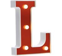 DUBENS - Luci LED con numero illuminato, luci notturne creative, luci a LED, lettere dell’alfabeto inglese, numeri, alfabeto, luci decorative, funzionamento a batteria, L
