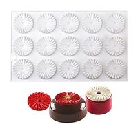 DUBENS Origami - Stampo rotondo in silicone per dolci, per dolci, per mousse, torte, utensili da cucina (15 cavite)