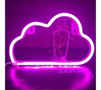 DUBENS Segnale al neon, luci al neon, lampada decorativa per la notte, alimentata tramite USB, per feste di compleanno, camera da letto, Natale, regalo per bambini (nuvole rosa)