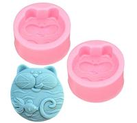 DUBENS Set di 2 stampi per sapone a forma di gatto e pesce rosso, per sapone fatto a mano, lozione bar, bombe da bagno