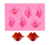 DUBENS, stampi per sapone per le labbra calde, in silicone 3D, per labbra rosse, bacie, cioccolatini, caramelle, lozioni, bar, cubetti di ghiaccio, cubetti da forno, padella per matrimoni