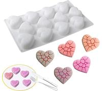 DUBENS Stampo per cupcake in silicone con cuore spezzato - Accessorio da forno per muffin, brownies, tortine, cioccolato, fondente e molto altro ancora ideale per dolci creativi fai da te e idee