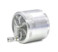 DUBENS Tritatutto manuale con mini scraper, in alluminio e metallo, per erbe aromatiche, sale e pepe argento
