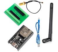 DUBEUYEW Antenna USB-C Type-C ESP32 ESP32-DevKitC V4 Core Board Scheda di Sviluppo ESP32 ESP32-WROOM-32U con Scheda Breakout, cavo Dati e Antenna a 2,4 GHz
