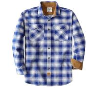 Dubinik® 6 oz Camicia Flanella Uomo 100% Cotone Camicia a Quadri Bottoni Casual Comode con Taschino Blau und Weiß XL