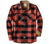Dubinik® 6 oz Camicia Flanella Uomo 100% Cotone Camicia a Quadri Bottoni Casual Comode con Taschino Blaze Orange Schwarz 4XL