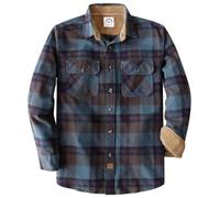 Dubinik® 6 oz Camicia Flanella Uomo 100% Cotone Camicia a Quadri Bottoni Casual Comode con Taschino Blau Hellbraun L