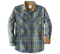 Dubinik® 6 oz Camicia Flanella Uomo 100% Cotone Camicia a Quadri Bottoni Casual Comode con Taschino Blau und Salbei Grün L