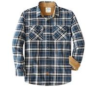 Dubinik® 6 oz Camicia Flanella Uomo 100% Cotone Camicia a Quadri Bottoni Casual Comode con Taschino Blau Kariert XL