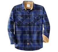 Dubinik® 6 oz Camicia Flanella Uomo 100% Cotone Camicia a Quadri Bottoni Casual Comode con Taschino Blau Schwarz L