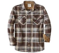 Dubinik® 6 oz Camicia Flanella Uomo 100% Cotone Camicia a Quadri Bottoni Casual Comode con Taschino Braun Beige M
