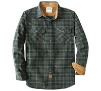 Dubinik® 6 oz Camicia Flanella Uomo 100% Cotone Camicia a Quadri Bottoni Casual Comode con Taschino Dunkel Grün 3XL