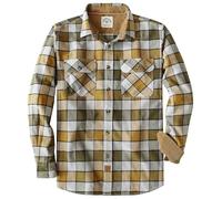 Dubinik® 6 oz Camicia Flanella Uomo 100% Cotone Camicia a Quadri Bottoni Casual Comode con Taschino Gelb und Oliv 3XL
