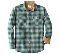 Dubinik® 6 oz Camicia Flanella Uomo 100% Cotone Camicia a Quadri Bottoni Casual Comode con Taschino Grün Grau 2XL