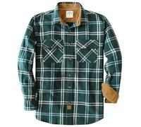 Dubinik® 6 oz Camicia Flanella Uomo 100% Cotone Camicia a Quadri Bottoni Casual Comode con Taschino Grün Kariert 3XL