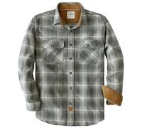 Dubinik® 6 oz Camicia Flanella Uomo 100% Cotone Camicia a Quadri Bottoni Casual Comode con Taschino Hellgrau und Creme 3XL