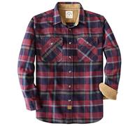 Dubinik® 6 oz Camicia Flanella Uomo 100% Cotone Camicia a Quadri Bottoni Casual Comode con Taschino Lila Dunkelblau 3XL