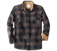 Dubinik® 6 oz Camicia Flanella Uomo 100% Cotone Camicia a Quadri Bottoni Casual Comode con Taschino Navy und Braun XL