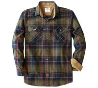 Dubinik® 6 oz Camicia Flanella Uomo 100% Cotone Camicia a Quadri Bottoni Casual Comode con Taschino Oliv und Blau M
