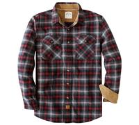 Dubinik® 6 oz Camicia Flanella Uomo 100% Cotone Camicia a Quadri Bottoni Casual Comode con Taschino Rot Weiß Schwarz L