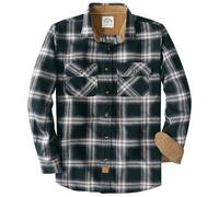 Dubinik® 6 oz Camicia Flanella Uomo 100% Cotone Camicia a Quadri Bottoni Casual Comode con Taschino Schwarz Beige XL