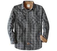Dubinik® 6 oz Camicia Flanella Uomo 100% Cotone Camicia a Quadri Bottoni Casual Comode con Taschino Schwarz Grau M