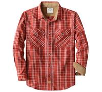Dubinik® 6 oz Camicia Flanella Uomo 100% Cotone Camicia a Quadri Bottoni Casual Comode con Taschino Weihnachten Rot M