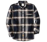 Dubinik® 6 oz Camicia Flanella Uomo Camicia Uomo Flanella Leggera Cotone Comode Casual Invernale Camicia A Quadri Uomo Blu Marino e Marrone L