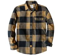 Dubinik® 6 oz Camicia Flanella Uomo Camicia Uomo Flanella Leggera Cotone Comode Casual Invernale Camicia A Quadri Uomo Giallo e Marrone 4XL