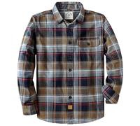 Dubinik® 6 oz Camicia Flanella Uomo Camicia Uomo Flanella Leggera Cotone Comode Casual Invernale Camicia A Quadri Uomo Marrone e Grigio Chiaro L