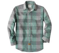 Dubinik® 6 oz Camicia Flanella Uomo Camicia Uomo Flanella Leggera Cotone Comode Casual Invernale Camicia A Quadri Uomo Verde Salvia e Grigio Pietra di Tufo 2XL