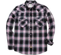 Dubinik® 6 oz Camicia Flanella Uomo Invernale Camicia Uomo Flanella Cotone Western Cowboy con Bottone Automatico Quadri Ombre Rosa Nero M