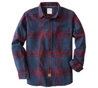 Dubinik® 6 oz Camicia Uomo Flanella 100% Cotone Quadri Invernale Leggera con Taschino Morbida Comoda Marina Rossa 2XL