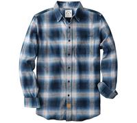 Dubinik® 6 oz Camicia Uomo Flanella 100% Cotone Quadri Invernale Leggera con Taschino Morbida Comoda Ombre Blu M