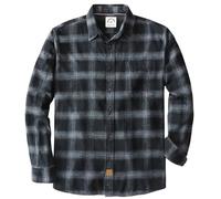 Dubinik® 6 oz Camicia Uomo Flanella 100% Cotone Quadri Invernale Leggera con Taschino Morbida Comoda Ombre Nere 3XL