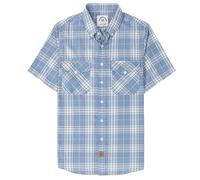 Dubinik® Camicia bambù Camicia Uomo Maniche Corte Regular Fit Casual Quadri Taschino Traspirante Camicia Maniche Corte Uomo Baby Blue And White L