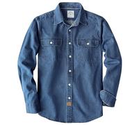 Dubinik® Camicia Denim Jeans Uomo Regular Camicia Jeans Western Casual Cotone Denim Lavoro Camicie