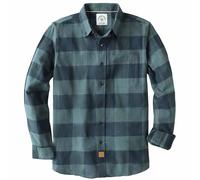 Dubinik® Camicia di flanella da uomo, 100% cotone, manica lunga, tessuto a quadri morbido e casual, button down, L