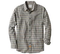 Dubinik® Camicia di flanella da uomo, 100% cotone, manica lunga, tessuto a quadri morbido e casual, button down, Plaid cachi., XX-Large