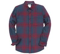 Dubinik® Camicia Flanella Uomo a Quadri in Cotone Casual Button Down Invernale Leggera Con Tasche