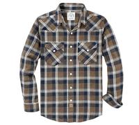 Dubinik® Camicia Flanella Uomo Invernale Camicia Uomo Flanella Cotone Western Cowboy con Bottone Automatico Vintage Quadri