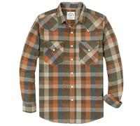 Dubinik® Camicia Flanella Uomo Invernale Camicia Uomo Flanella Cotone Western Cowboy con Bottone Automatico Vintage Quadri