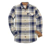 Dubinik® Camicia Flanella Uomo Quadri Camice in Flanella Uomo Regular Fit Casual Cotone Manica Lunga Bottoni Shirt in Pile