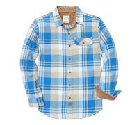 Dubinik® Camicia Flanella Uomo Quadri Camice in Flanella Uomo Regular Fit Casual Cotone Manica Lunga Bottoni Shirt in Pile