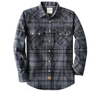 Dubinik® Camicia Flanella Uomo Western Plaid Manica Lunga Vintage Bottoni a Pressione Doppia Tasca