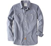 Dubinik® Camicia Uomo Chambray Camicia Lavoro Uomo Cotone Bottone Camicie Uomo Manica Lunga Due Tasche Camicia Casual Uomo