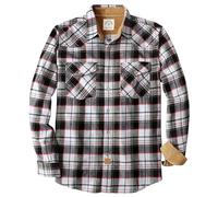 Dubinik® Camicia Uomo Flanella Camicia Pile Cotone Western Cowboy Bottone di Perla Manica Lunga Pesante Quadri Vintage