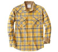Dubinik® Camicia Uomo Flanella Camicia Pile Cotone Western Cowboy Bottone di Perla Manica Lunga Pesante Quadri Vintage